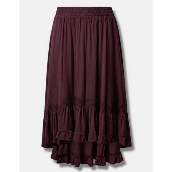 🆕 Maxi Hi-Low Lace Inset Skirt 1 1X 14 16 NWT Torrid New! - Picture 4 of 5